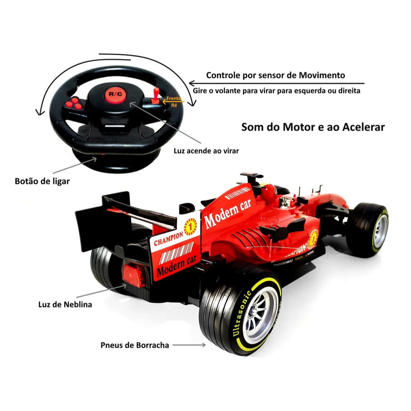 Carro De Controle Remoto F1 Ferrari De Luz Som Do Motor Recarregável