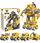 Robô Carrinho Brinquedo 5 em 1 Construbots Monta e Desmonta Educativo Infantil com Ferramentas Criativas – Robô Transformável Interativo Meninos e Meninas