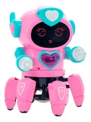 Robô Som Movimento Luz Brinquedo Menina Robo Lady Rosa