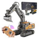 Escavadeira Controle Remoto Luz Som Brinquedo Menino Criança Dourado Retroescavadeira