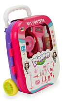 Maleta Doutora Kit Médico Infantil Menina Com Rodinhas