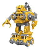Robô Carrinho Brinquedo 5 em 1 Construbots Monta e Desmonta Educativo Infantil com Ferramentas Criativas – Robô Transformável Interativo Meninos e Meninas