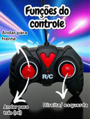 Carrinho Controle Remoto Recarregável Com Luz Drift Veloz Azul-claro Super Carro Brilha No Escuro