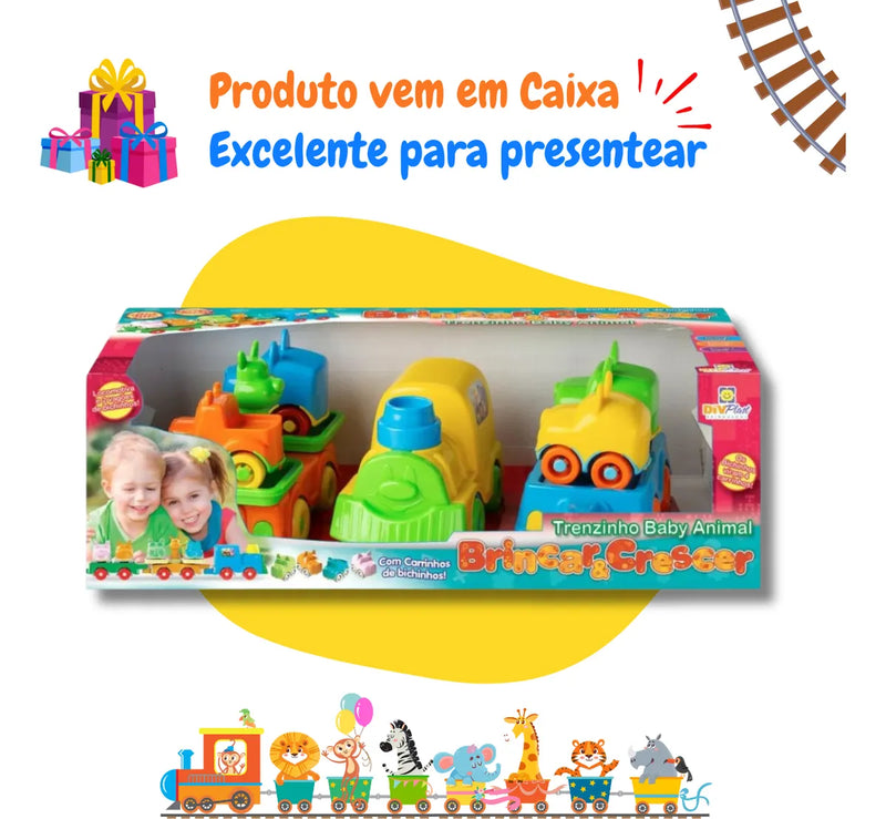 Brinquedo Trenzinho Carrinho Educativo Presente Bebe 1 Ano