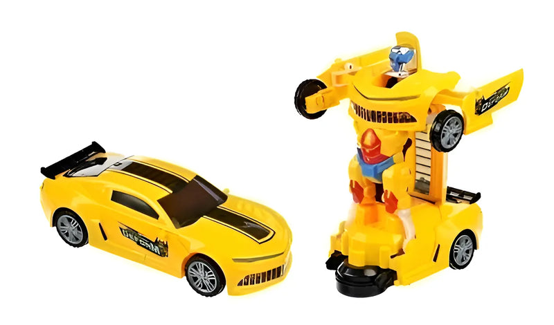 Robô Transformes Com Som Luz E Movimento Bate E Volta Cor Camaro