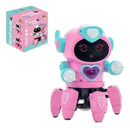 Robô Som Movimento Luz Brinquedo Menina Robo Lady Rosa