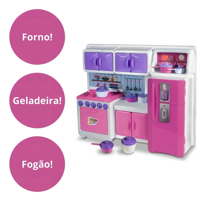 Cozinha Infantil Brinquedo Kit Criança Completa Fogão Menina
