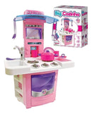 Cozinha Completa Infantil Big Star Rosa 16 Peças com Panelinhas, Talheres, Pratos e Acessórios de Brinquedo para Meninas