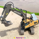 Escavadeira Controle Remoto Luz Som Brinquedo Menino Criança Dourado Retroescavadeira