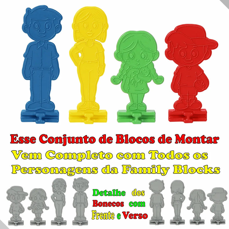 Blocos De Montar Family Blocks Educativo 400 Peças
