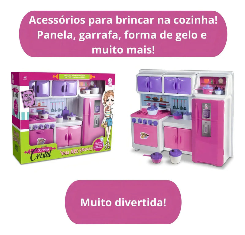 Cozinha Infantil Brinquedo Kit Criança Completa Fogão Menina