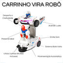 Robô Transformes Com Som Luz E Movimento Bate E Volta Cor Camaro