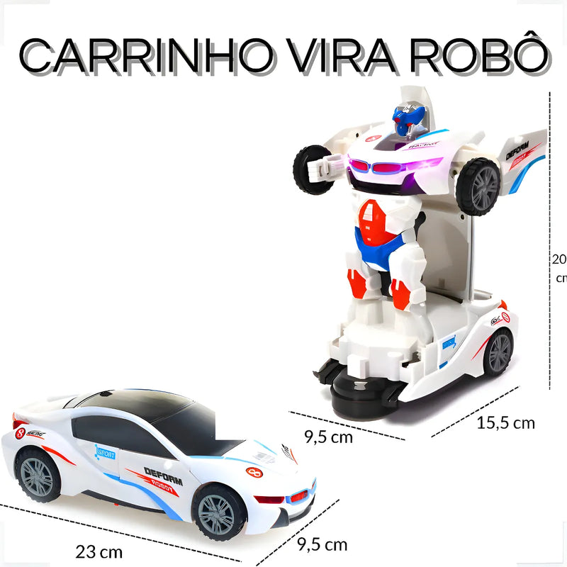 Robô Transformes Com Som Luz E Movimento Bate E Volta Cor Camaro