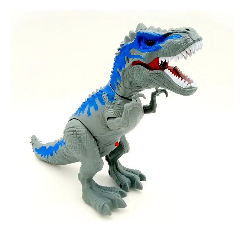 Tiranossauro Rex Brinquedo Solta Fumaça Anda Emite Luz E Som Cor Preto-Verde Personagem Dinossauro