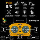 Escavadeira Controle Remoto Luz Som Brinquedo Menino Criança Dourado Retroescavadeira