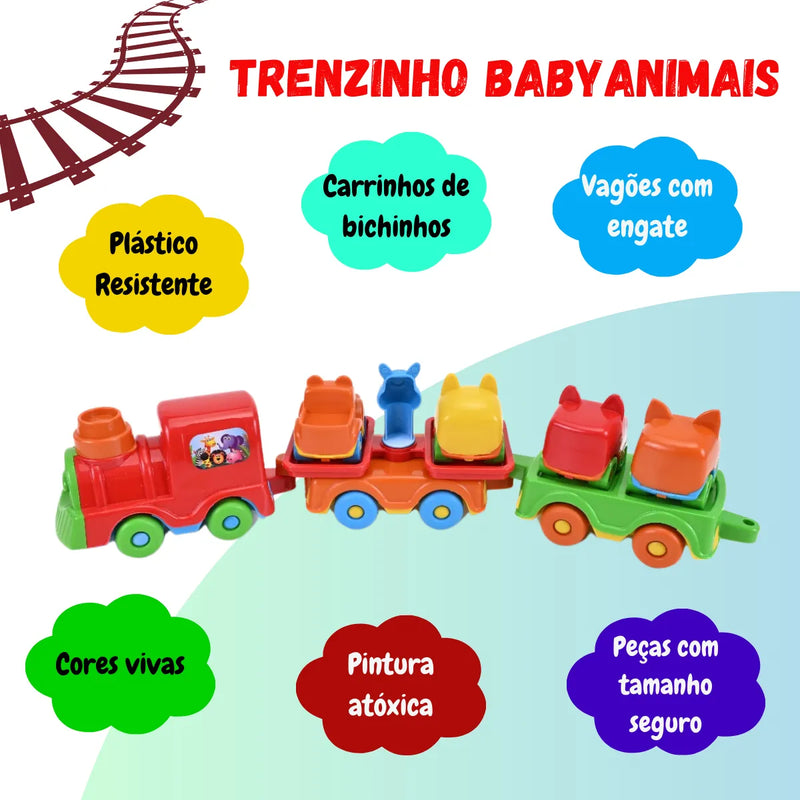 Brinquedo Trenzinho Carrinho Educativo Presente Bebe 1 Ano
