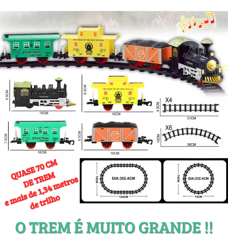 Presente Menino Ferrorama Trem Trenzinho Brinquedo Som E Luz