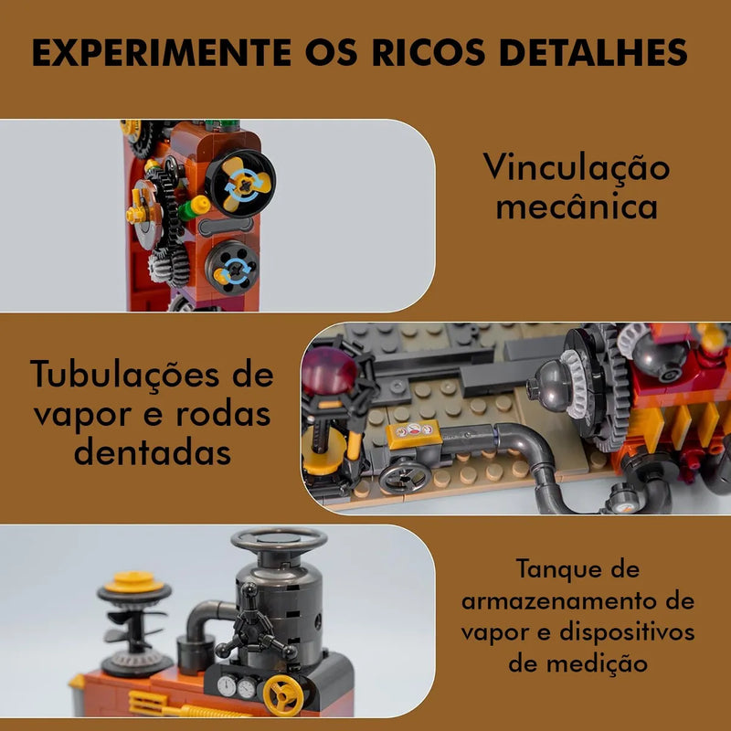 Camewin Brinquedo-decoração De Blocos Do Trem De Steampunk 1252