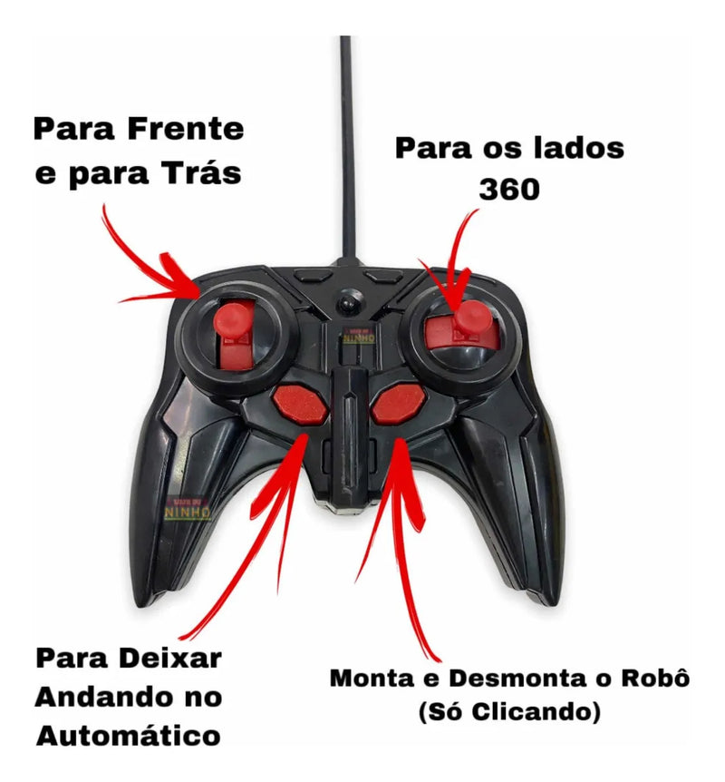 Carrinho Controle Remoto Transforma Em Robô Brinquedo Menino