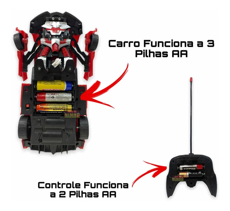 Carrinho Controle Remoto Transforma Em Robô Brinquedo Menino