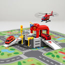 Estação De Bombeiro Infantil Pista Com Carrinho Para Meninos