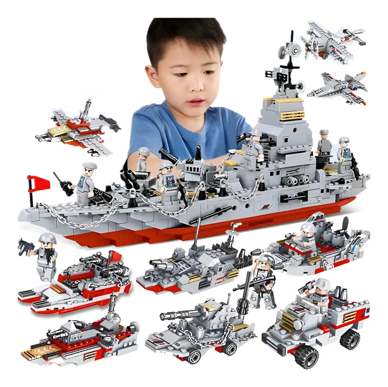 L Embarcação Guerra Blocos Construção De Menino De Brinquedo