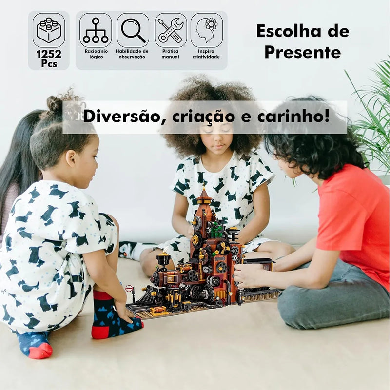 Camewin Brinquedo-decoração De Blocos Do Trem De Steampunk 1252