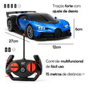 Carrinho De Controle Remoto Cor Azul Farol Led Brinquedo Menino Carro Corrida