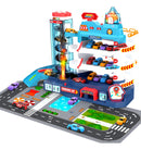 Mega City Garagem Pista Carrinhos Infantil Estacionamento Conect Brinq Brinquedo Menino Presente Educativo Interativo Criança Diversão Veículos Miniaturas