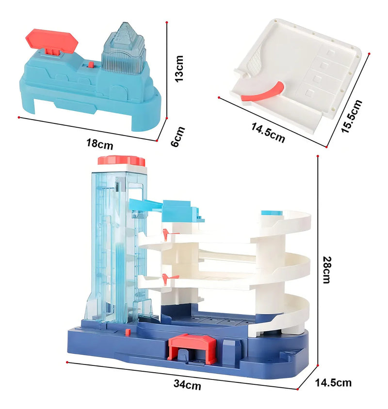 Mega City Garagem Pista Carrinhos Infantil Estacionamento Conect Brinq Brinquedo Menino Presente Educativo Interativo Criança Diversão Veículos Miniaturas